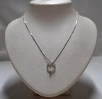 Zilveren ketting met miniatuur ring hanger nr.531, Sieraden, Tassen en Uiterlijk, Kettingen, Met hanger, Verzenden, Zo goed als nieuw