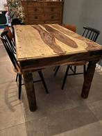 Eettafel met 4 stoelen!, Ophalen, Zo goed als nieuw, Rechthoekig, 50 tot 100 cm