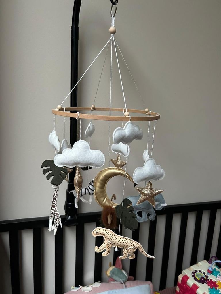 Kiekepiep muziekmobiel Tiny Zoo - Boxmobiel Safari Diertjes, Ophalen, Zo goed als nieuw, Overige typen