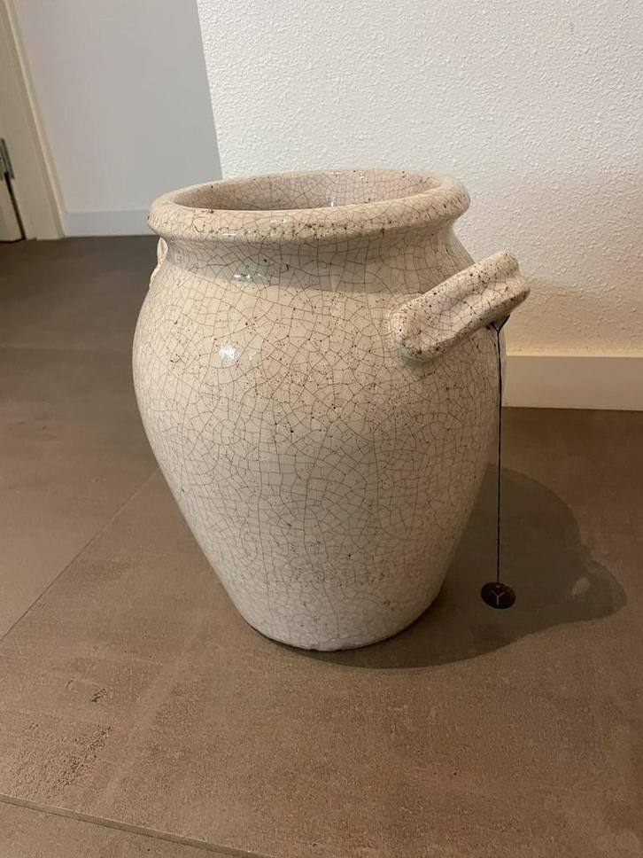 Brynxz kruik wit craquelé, Huis en Inrichting, Woonaccessoires | Vazen, Zo goed als nieuw, Wit, Minder dan 50 cm, Aardewerk of Porselein