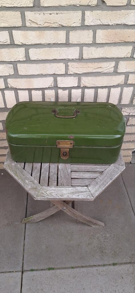 Vintage Groene Emaille Broodtrommel - Authentiek & Charmant, Ophalen of Verzenden