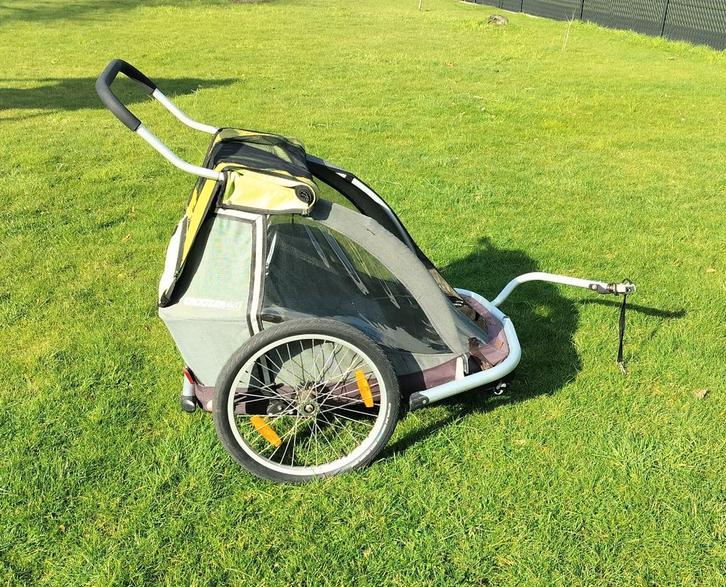 Croozer Kid for 2 fietskar met wandelwiel, Fietsen en Brommers, Fietsaccessoires | Aanhangers en Karren, Gebruikt, Kinderkar, 40 tot 60 kg