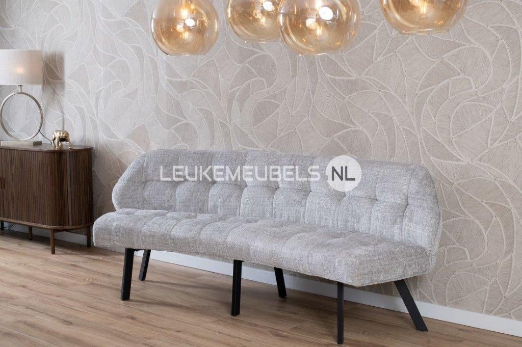 Ovale eetkamerbank Opaal, 3 kleuren Cremona stof, Nieuw, Ophalen of Verzenden, Stof, Vier