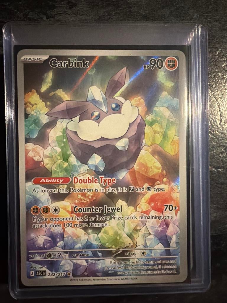 Pokémon Kaart: Carbink 242/217 (Foil), Ophalen of Verzenden, Zo goed als nieuw, Losse kaart, Foil