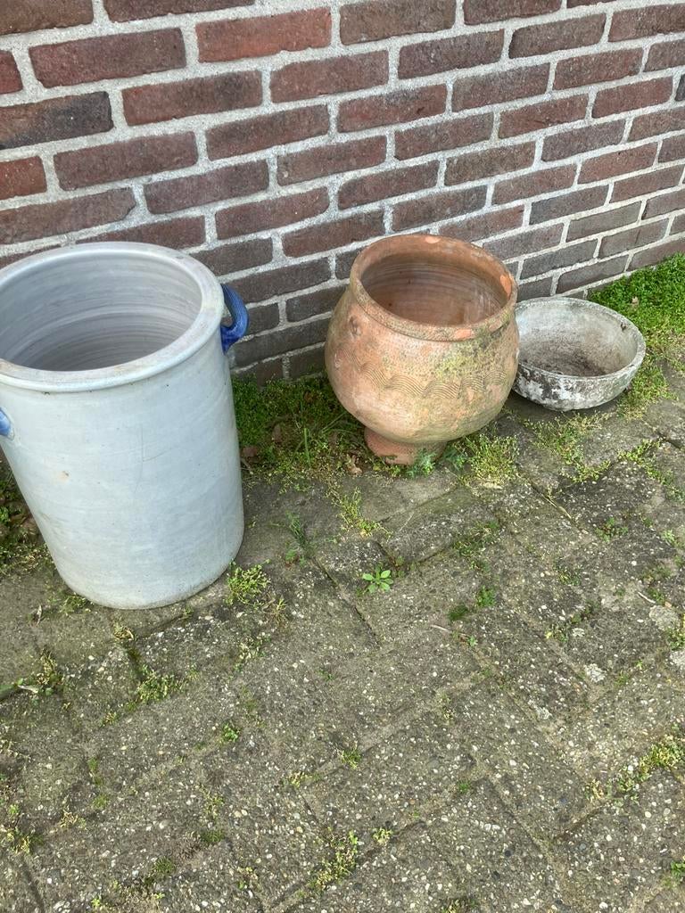 Bloempotten, Tuin en Terras, Rond, Ophalen of Verzenden, Zo goed als nieuw, Aardewerk