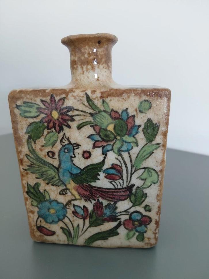 Antieke Perzische fles,kolf in geglazuurde keramiek, Antiek en Kunst, Antiek | Keramiek en Aardewerk, Ophalen of Verzenden