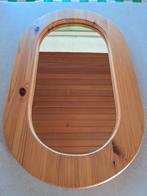 Vintage grenen spiegel ovaal hout houten, Huis en Inrichting, Woonaccessoires | Spiegels, Minder dan 50 cm, Gebruikt, Ophalen of Verzenden