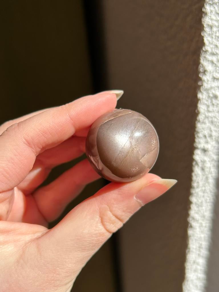 Chocolade bruine maansteen bol 3cm, Ophalen of Verzenden