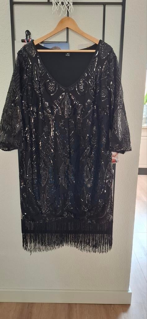 Gapsy jaren 20 jurk. Maat 2XL Zwart, Kleding | Dames, Grote Maten, Ophalen, Nieuw, Merkloos, Jurk