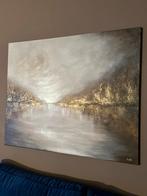 Groot Handgemaakt Abstract Landschap Schilderij met Goud, Antiek en Kunst, Kunst | Schilderijen | Abstract, Ophalen
