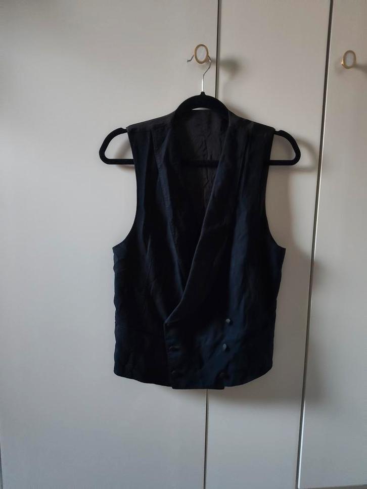 Gilet / blazer top van Wol, Kleding | Heren, Kostuums en Colberts, Zo goed als nieuw, Maat 48/50 (M), Zwart, Ophalen of Verzenden