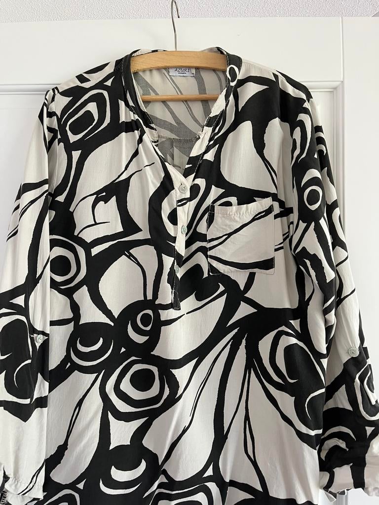Mooi blouse Azuri maat L, Ophalen of Verzenden, Zo goed als nieuw, Maat 42/44 (L), Zwart