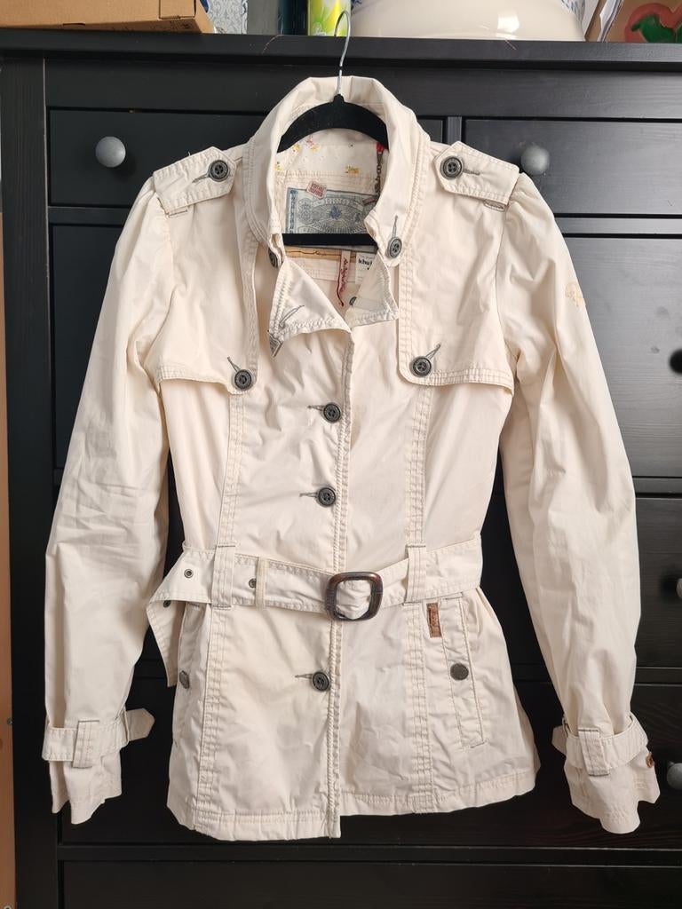 Khujo beige safari jas maat L, Beige, Maat 42/44 (L), Khujo, Ophalen of Verzenden