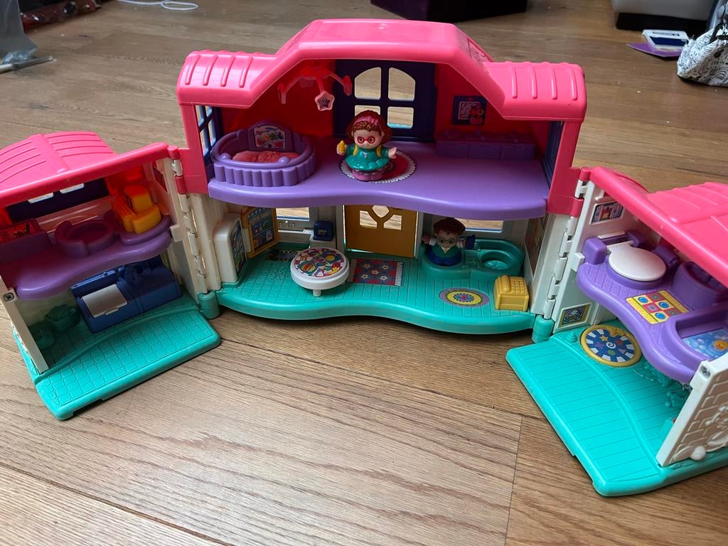 Fisher-Price little people Huis met 2 Poppetjes, Kinderen en Baby's, Speelgoed | Fisher-Price, Ophalen of Verzenden, Gebruikt