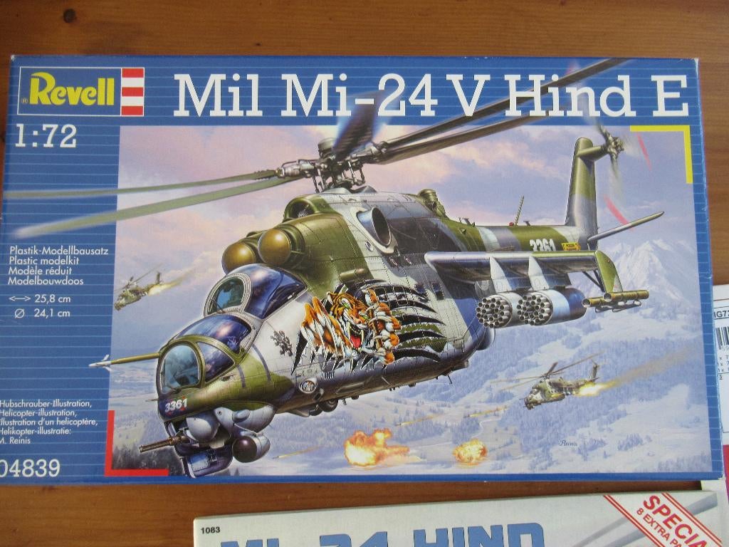 Mil Mi-24V Hind E (Revell 1/72) + boek & Eduard Big-Ed set, 1:72 tot 1:144, Nieuw, Ophalen of Verzenden, Revell