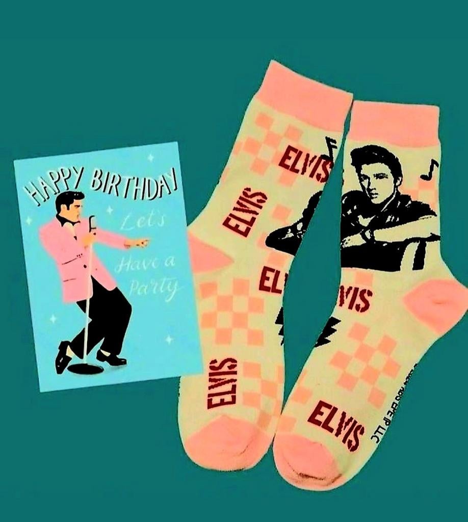 ELVIS PRESLEY SOKKEN + VERJAARDAGS KAART ELVIS PRESLEY, Ophalen of Verzenden, Nieuw