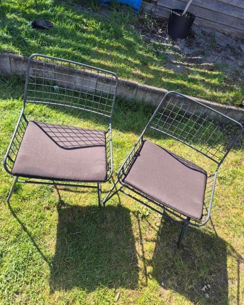 4 lounge stoelen, Ophalen, Gebruikt, Kunststof