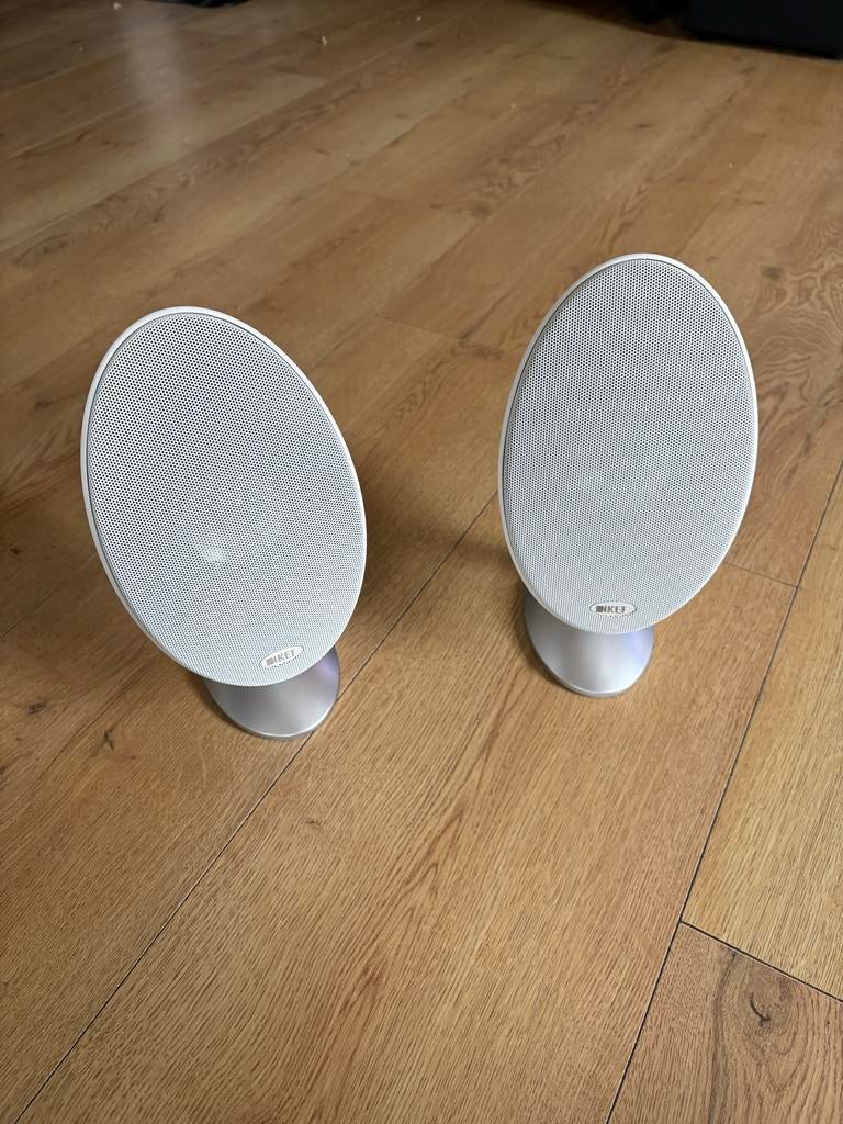 KEF E301 Satelliet Luidsprekers - Wit (Set van 2), Zo goed als nieuw, Minder dan 60 watt, Front, Rear of Stereo speakers, Ophalen