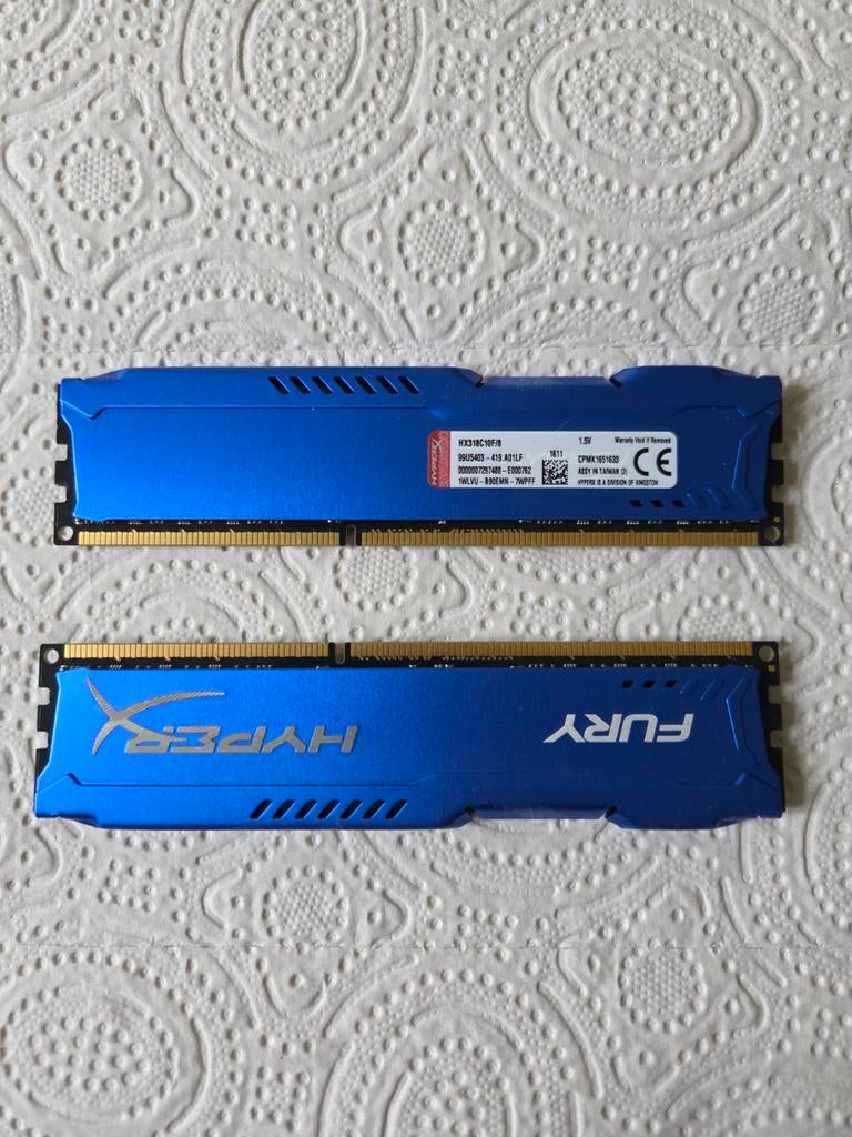 Kingston HyperX Fury Blue DDR3 desktop memory, Computers en Software, RAM geheugen, Ophalen, Zo goed als nieuw, DDR3, Desktop