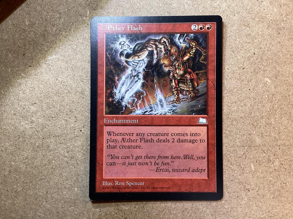1x Aether Flash (Excellent), Hobby en Vrije tijd, Verzamelkaartspellen | Magic the Gathering, Zo goed als nieuw, Losse kaart, Ophalen of Verzenden