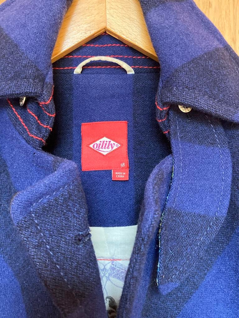 Oilily Vintage Wollen Mantel / Jasje - Maat 38, Ophalen of Verzenden, Maat 38/40 (M), Blauw