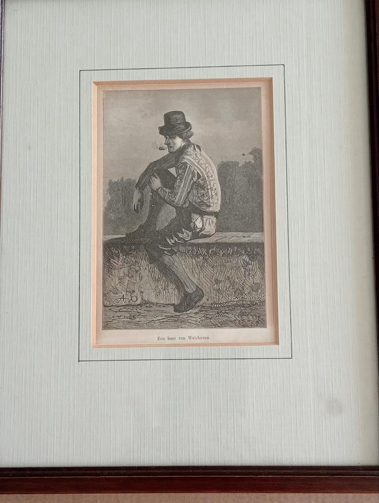 Een Boer uit Walcheren Zeeland gravure, Ophalen of Verzenden