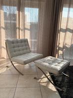 Replica Barcelona Chair - wit, Huis en Inrichting, Ophalen, Gebruikt, Minder dan 75 cm, Leer
