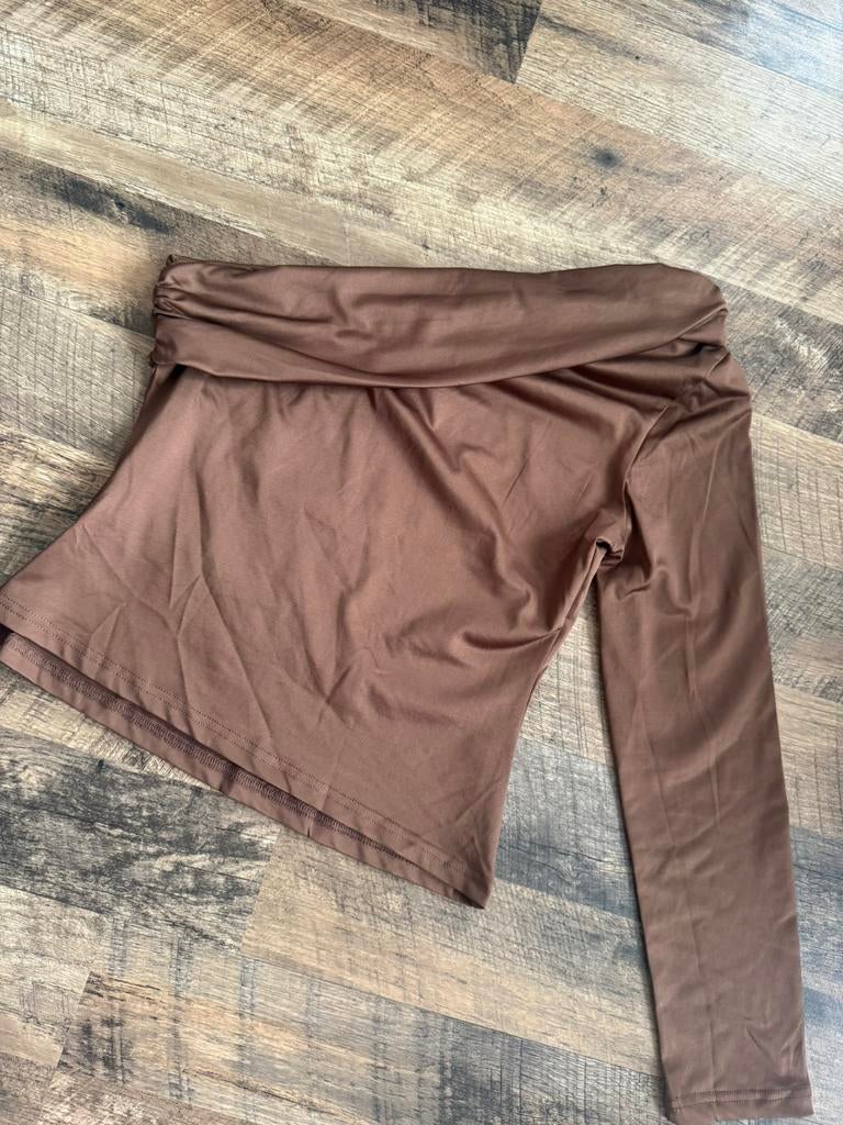 Shein off shoulder top, Kleding | Dames, Tops, Maat 38/40 (M), Bruin, Ophalen of Verzenden, Zo goed als nieuw
