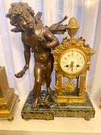 mooie glaspendule met grote engel, Antiek en Kunst, Ophalen of Verzenden