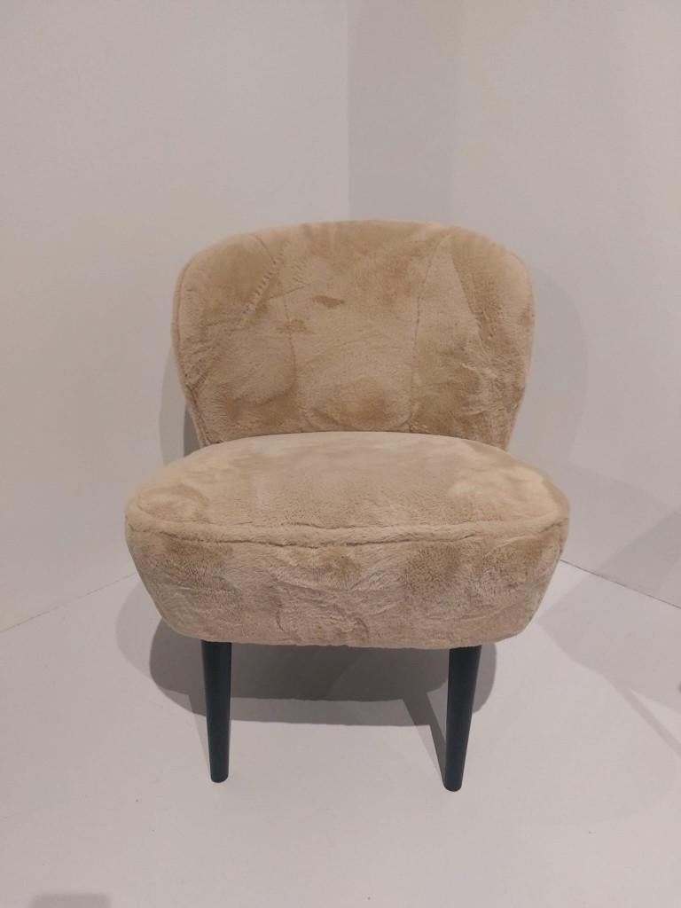 Sara Fauteuil Imitatiebont Naturel, Huis en Inrichting, Fauteuils, Ophalen, Overige materialen, Nieuw, 75 tot 100 cm