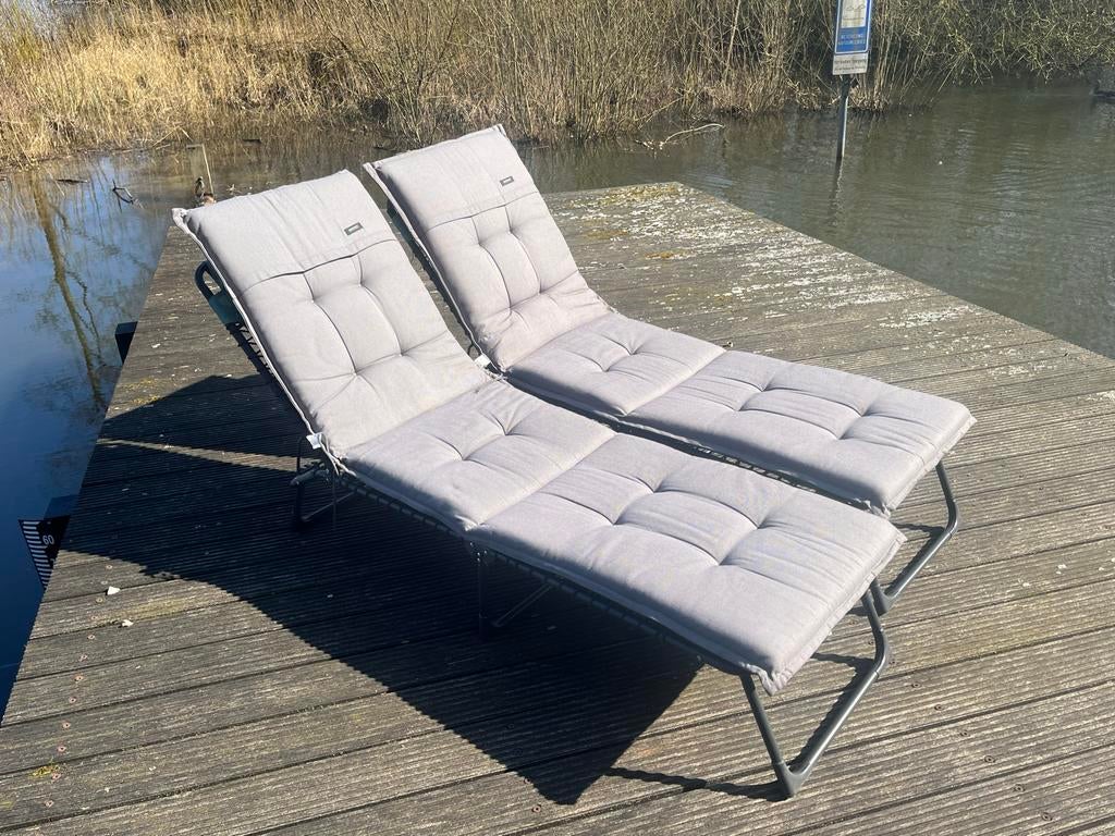 Ligbed (1x) groen 189x62 cm met kussen, inklapbaar, Ophalen, Zo goed als nieuw, Metaal, Inklapbaar