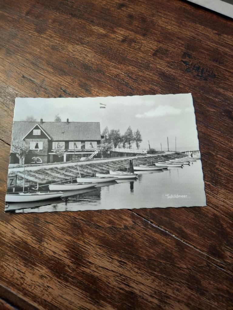 cafe "De Keet" met roeiboten, Steendam-Schildmeer, zie fo-om, Ophalen of Verzenden, 1940 tot 1960, Ongelopen, Groningen