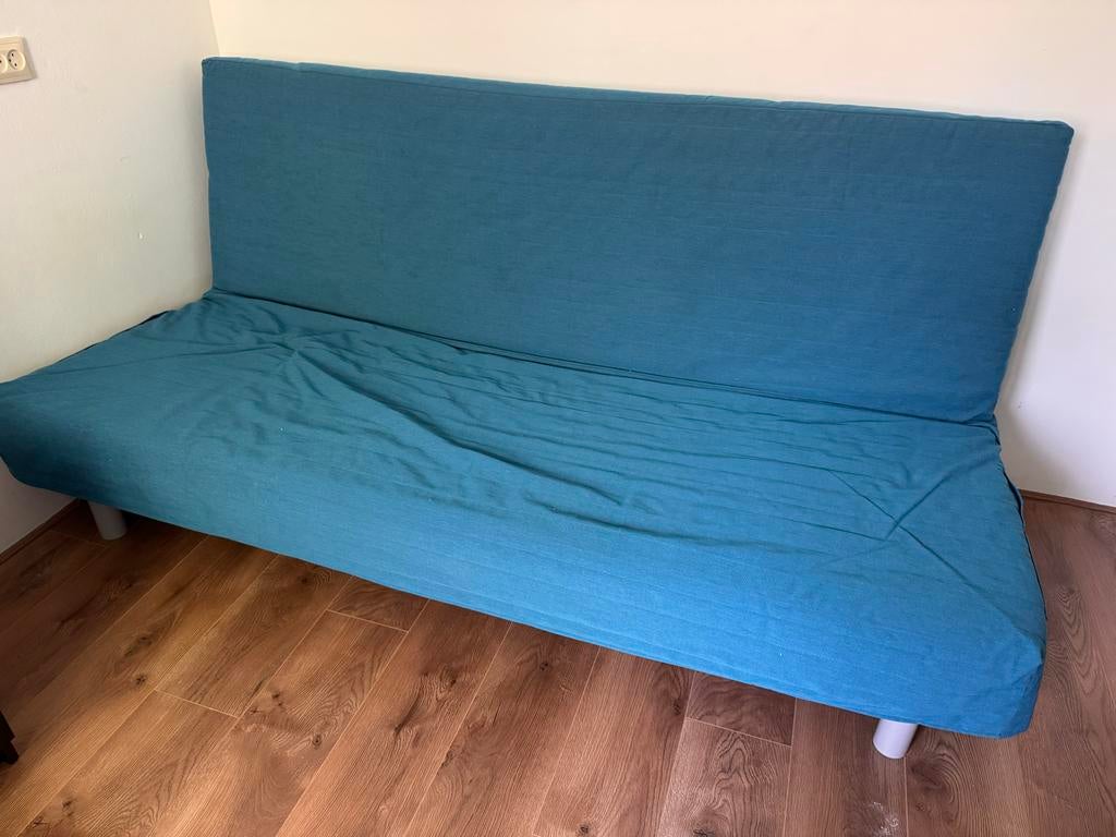 Blauwe Ikea slaapbank, Ophalen, Gebruikt, Blauw, Tweepersoons