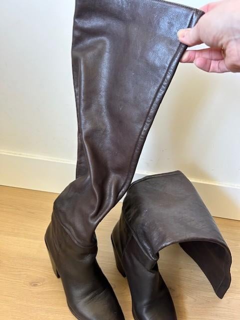 Leren bruine laarzen maat 39, Hoge laarzen, Bruin, Zara, Ophalen of Verzenden