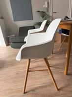 2x Zuiver eetkamerstoel kuipstoel wit met leuning, Ophalen, Kunststof, Twee, Wit