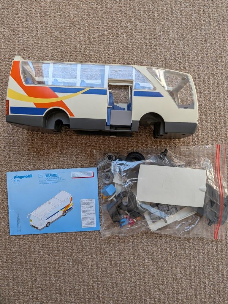 Playmobil bus 5106 - Onderdelen en handleiding, Kinderen en Baby's, Speelgoed | Playmobil, Ophalen, Gebruikt, Complete set
