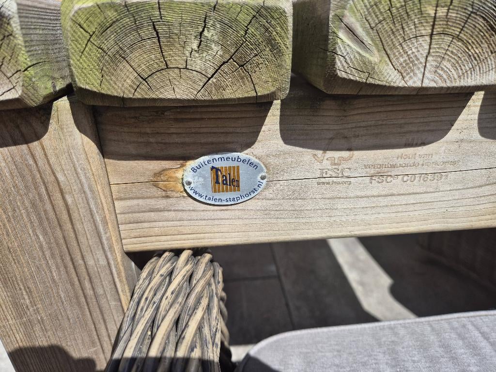 Tuinset tafel + 4 stoelen, Ophalen, 4 zitplaatsen, Gebruikt, Tuinset