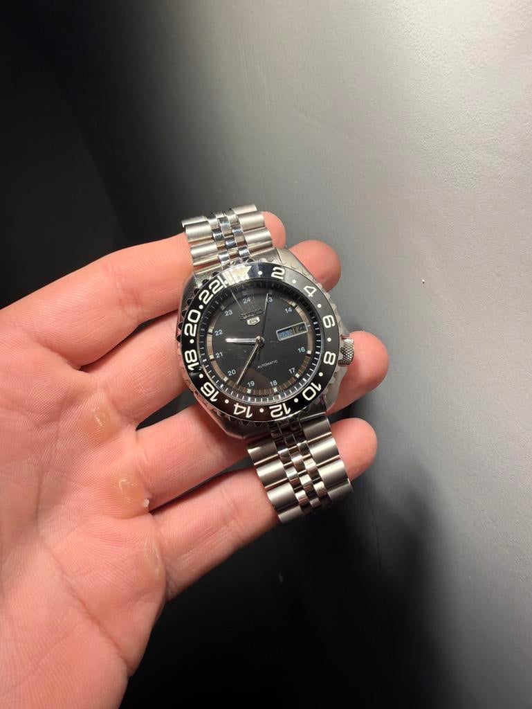 Seiko SKX007 Mod, oud seiko model + uurwerk om gebouwd SKX, Ophalen of Verzenden, Zo goed als nieuw, Staal, Seiko