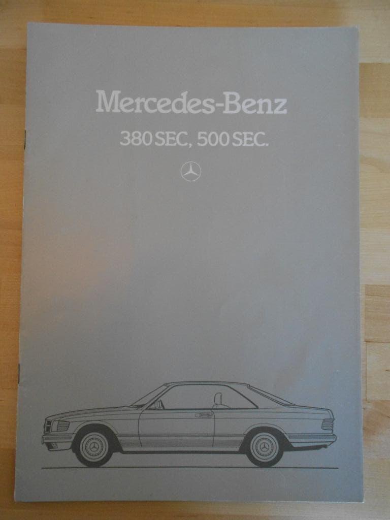 Mercedes 380SEC 500SEC Brochure 1983 W126 C126 Coupe, Boeken, Zo goed als nieuw, Mercedes-Benz, Mercedes, Ophalen of Verzenden