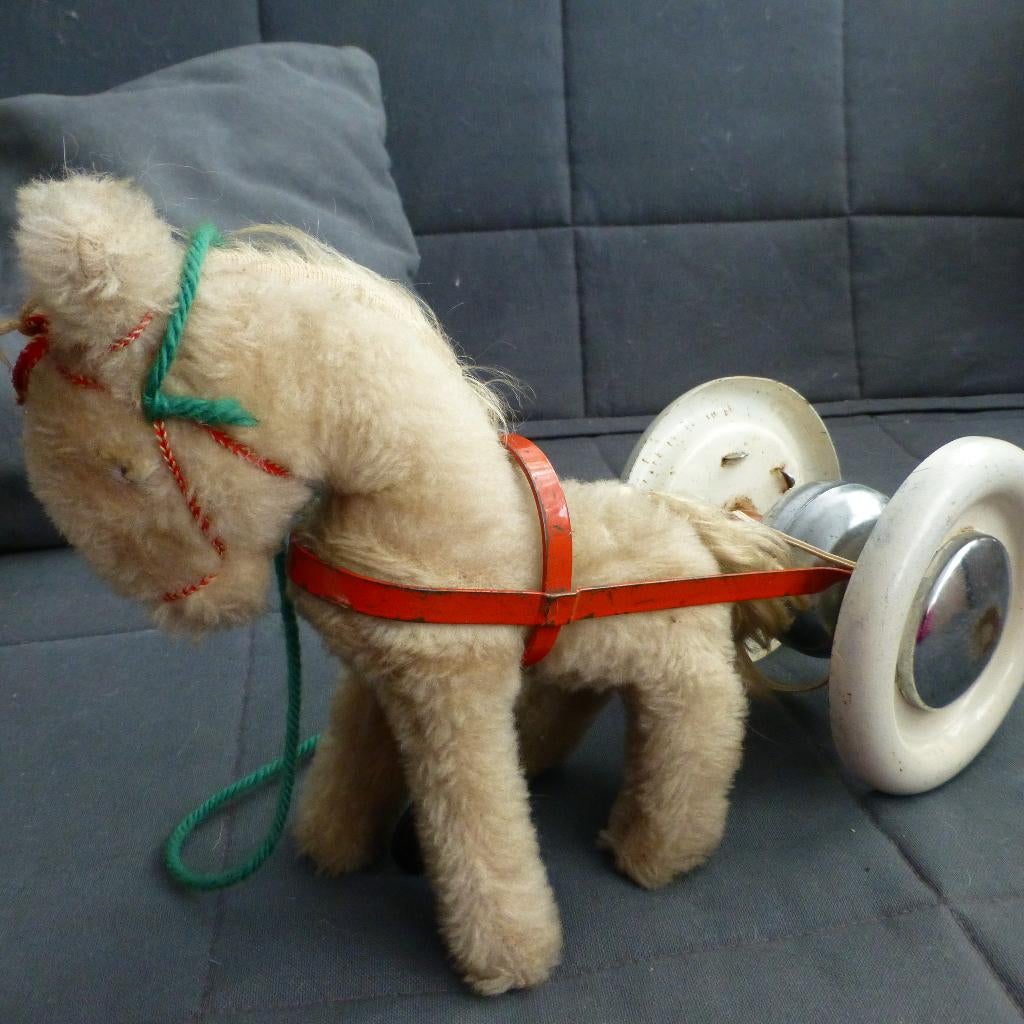 Blikken speelgoed wagen met Ezel, Ophalen of Verzenden