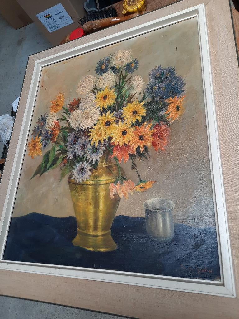 Olieverfschilderij bloemdecor, Ophalen