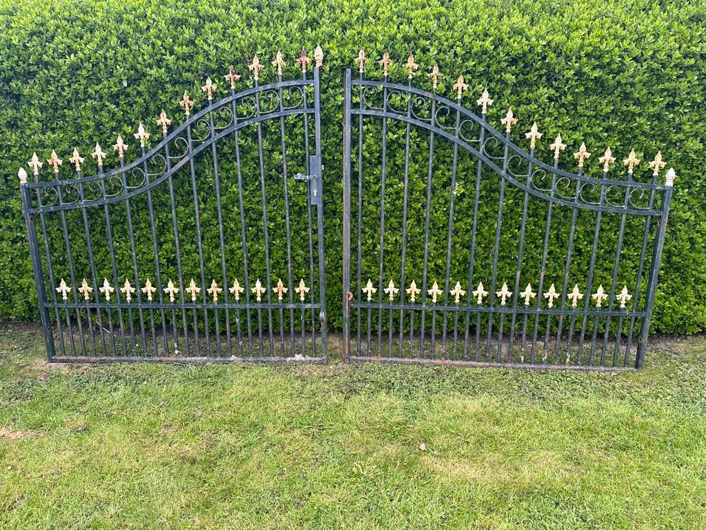 Stalen 2 delige poort te koop., Tuin en Terras, Tuinpoorten, Ophalen, Gebruikt, 150 tot 200 cm, IJzer