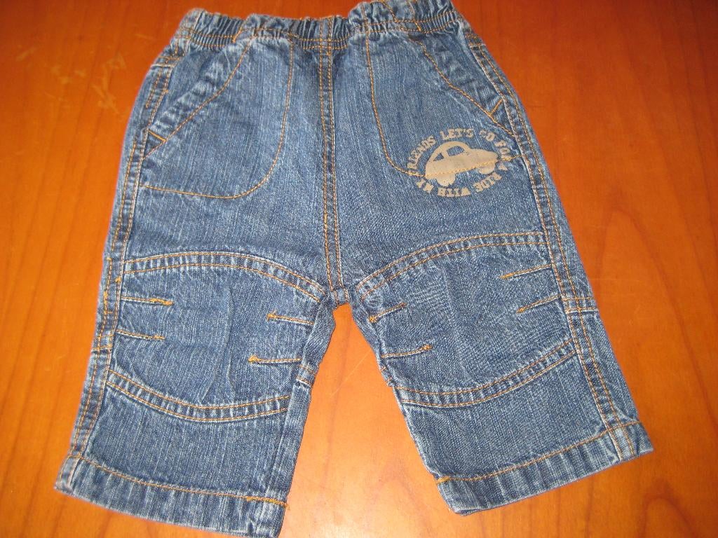 Jeans-broekje voor jongens, 56, met autos, Kinderen en Baby's, Babykleding | Maat 56, Ophalen of Verzenden, Zo goed als nieuw