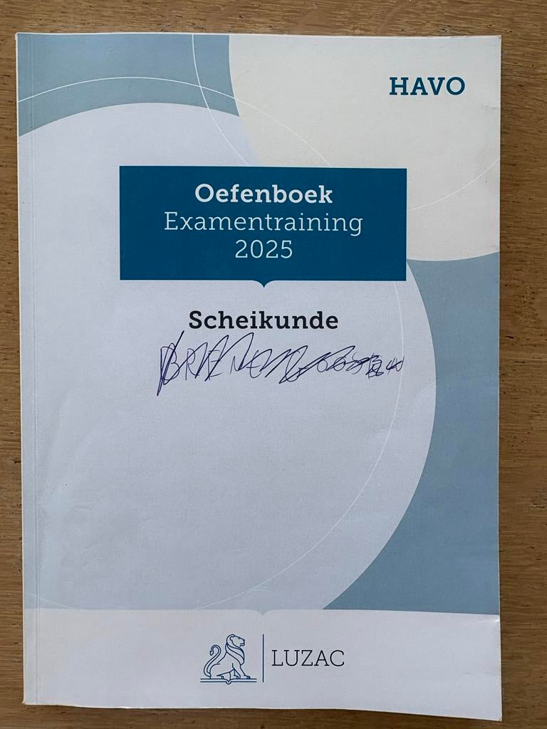 Oefenboek Examentraining 2025 scheikunde HAVO Luzac, Ophalen, Beta, Zo goed als nieuw, HBO