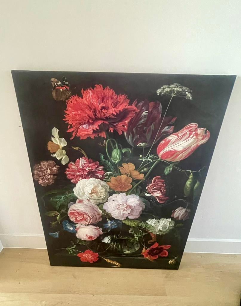 Groot canvas bloemen Jan Davidsz de Heem 100x75, Ophalen of Verzenden, Zo goed als nieuw, Schilderij, 75 cm of meer
