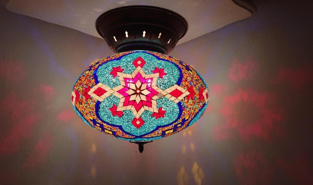 Verschillende Oosterse glasmozaiek plafonnaire plafondlamp, Ophalen of Verzenden, Nieuw, Glas, Oosters Arabisch 1001nacht Boho Ibiza Marrakech Marokkaans Turks