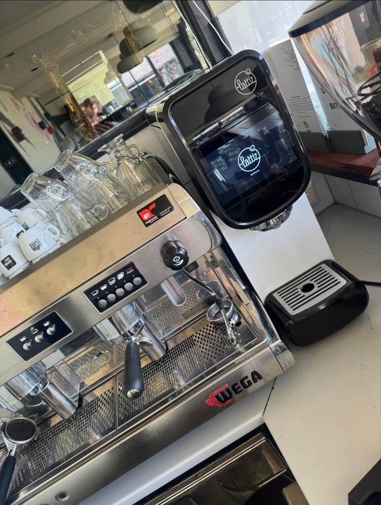 Nette Wega 2-groeps koffiemachine - Recent onderhoud, Stoompijpje, Gebruikt, Koffiemachine, Gemalen koffie