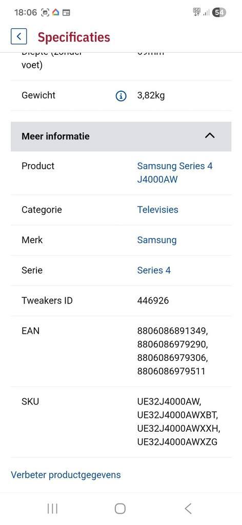 Samsung UE32J4000AW 32 inch HD Ready LCD TV, Audio, Tv en Foto, Televisies, Gebruikt, LCD, 80 tot 100 cm, HD Ready (720p), Samsung