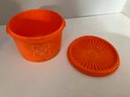 Vintage Tupperware Trommel met Sterdeksel - Oranje, Ophalen of Verzenden, Gebruikt, Oranje, Bus of Trommel