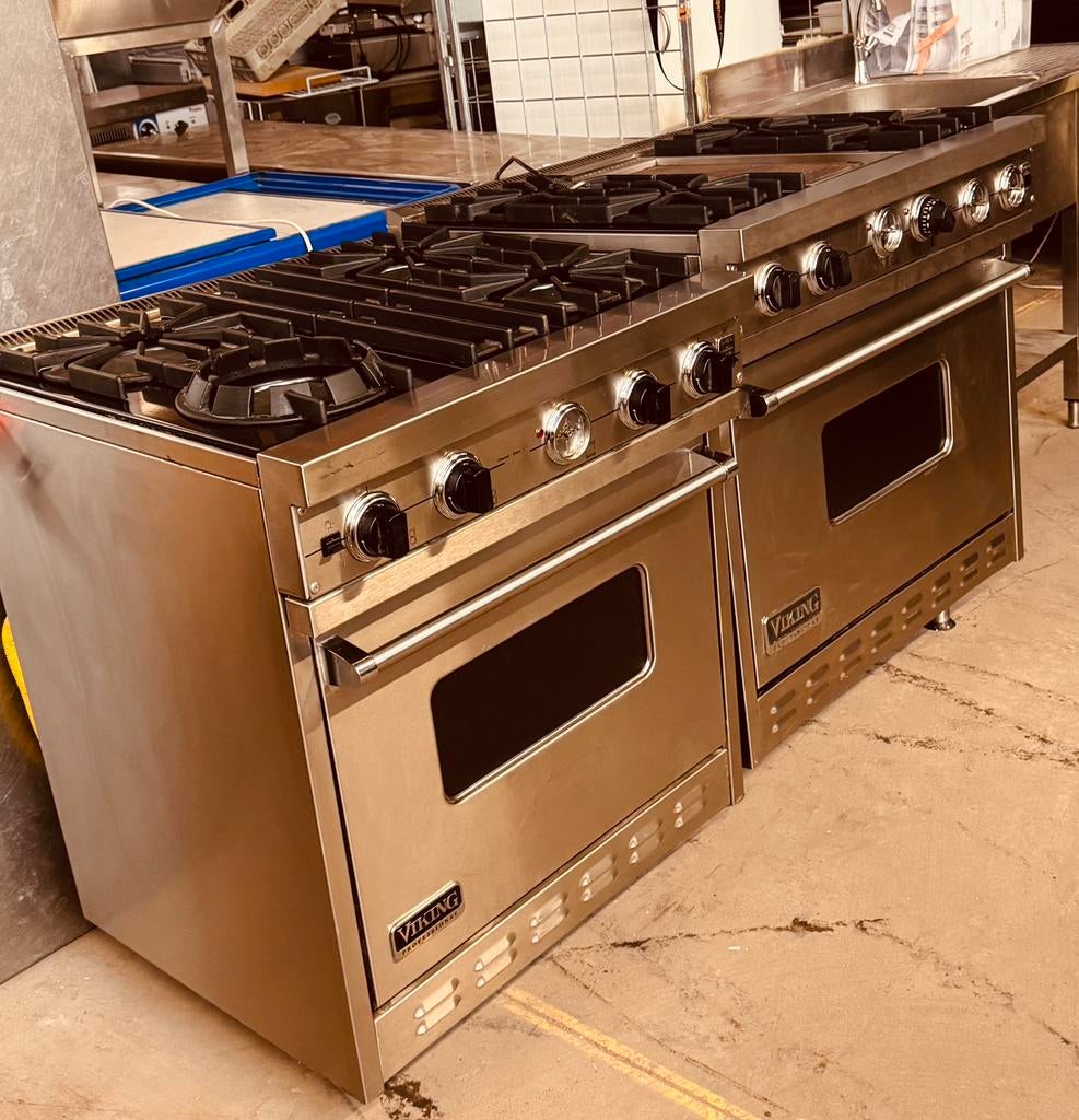 2 luxe professionele Viking gasfornuizen, Witgoed en Apparatuur, 60 cm of meer, Ophalen of Verzenden, Zo goed als nieuw, Gas